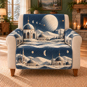Lunar Dome Frieze sofa cover on a beige armchair