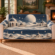 Lunar Dome Frieze sofa cover on a beige sofa