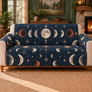 Lunar Event Mosaic sofa cover on a beige sofa