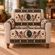 Lunar Scrollwork Bands sofa cover on a beige armchair