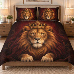 Majestic Lion King Crown Quilt Set
