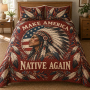 Make America Native Again quilt set front view