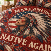 Printed portrait feather artwork and diamond quilt stitching detail