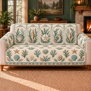 Marine Cabinet Frieze sofa cover on a beige sofa