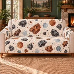 Meteorite Specimen Scatter Sofa Cover, Planet Decor, Gift for Space Science Fans
