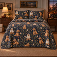 Midnight Costume Doodle Goldendoodle Starry Garden Quilt Set