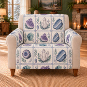Mineral Cabinet Tiles sofa cover on a beige armchair