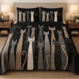 Modern Cat Silhouette Quilt Set