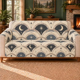Moonlight Scallop Field Sofa Cover, Lunar Decor, Gift for Moon Lovers