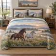 Morning Run Horse Open Landscape Quilt Set