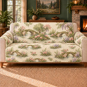 Moss Bridge Frieze sofa cover on a beige sofa