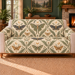 Moth Crescent Trellis Sofa Cover, Nature Decor, Gift for Insect Lovers