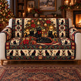 Black Cat Christmas Sofa Cover, Under the Tree, Holiday Gift for Cat Lovers