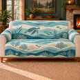 Ocean Depth Wave Bands Sofa Cover, Marine Decor, Gift for Ocean Lovers