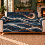 Ocean Fireball Lines sofa cover on a beige sofa