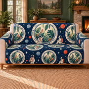 Orbital Greenhouse Windows sofa cover on a beige sofa