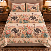 Ostrich Nursery Storybook quilt set — front view — corrected
