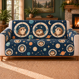 Otter Habitat Windows Sofa Cover, Cosmic Animal Decor, Gift for Otter Lovers