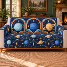 Outer Planet Arches Sofa Cover, Planet Decor, Gift for Young Space Fans