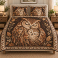 Owl Family Autumn Bird Quilt Set