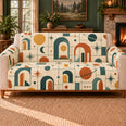 Pavilion Space Grid Sofa Cover, Retro Home Decor, Gift for Mid-Century Fans