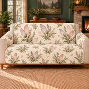 Petalwing Sprig Dance sofa cover on a beige sofa