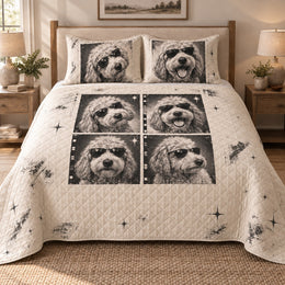 Photobooth Doodle Goldendoodle Quilt Set