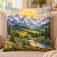 Mountain Landscape Quilted Throw Pillow, Scenic Home Decor, Gift for Nature Lovers