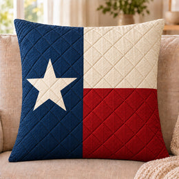 Texas Flag Quilted Throw Pillow, Lone Star State Home Decor, Gift for Texans