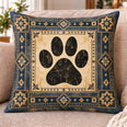 Navy Paw Print Quilted Throw Pillow, Cozy Home Decor, Gift for Pet Lovers