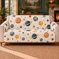 Planet Orbit Repeat Sofa Cover, Planet Decor, Gift for Young Space Fans