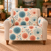 Pollen Shape Scatter sofa cover on a beige armchair
