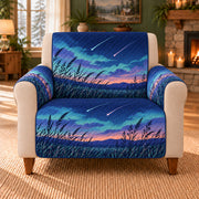Prairie Meteor Bands sofa cover on a beige armchair