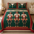 Christmas Nutcracker Quilt Set, Three Toy Soldiers in Green and Red, Gift for Nutcracker Fans