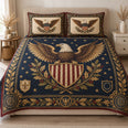 Patriotic Eagle Quilt Set, Stars Stripes and Golden Crest, Gift for Eagle Lovers