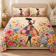 Floral Fashion Quilt Set, Patchwork Dress in a Wildflower Garden, Gift for Fashion Lovers