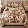 Nutcracker Christmas Quilt Set, Ballet Carousel and Roses, Gift for Ballet Lovers