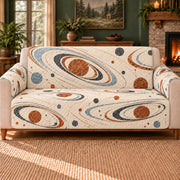 Ring Plane Arcs sofa cover on a beige sofa