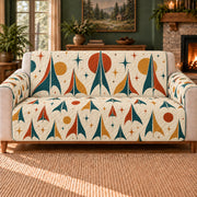 Rocket Fin Geometry sofa cover on a beige sofa