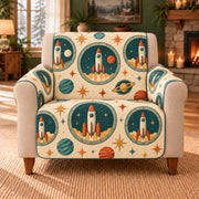 Rocket Window Arcade sofa cover on a beige armchair