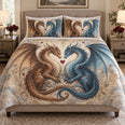 Romantic Twin Dragon Love Quilt Set