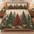 Rustic Christmas Tree Forest Quilt Set