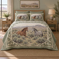 Sage Desert Ranch Horse Western Ranch Quilt Set