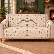 Sagittarius Bow Geometry sofa cover on a beige sofa