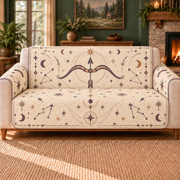Sagittarius Bow Geometry Sofa Cover, Zodiac Decor, Gift for Sagittarius Birthdays