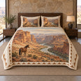 Sandstone Canyon Horse Western Ranch Quilt Set