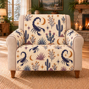 Scorpio Desert Scatter sofa cover on a beige armchair