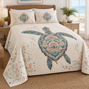Mandala sea turtle quilt set left view