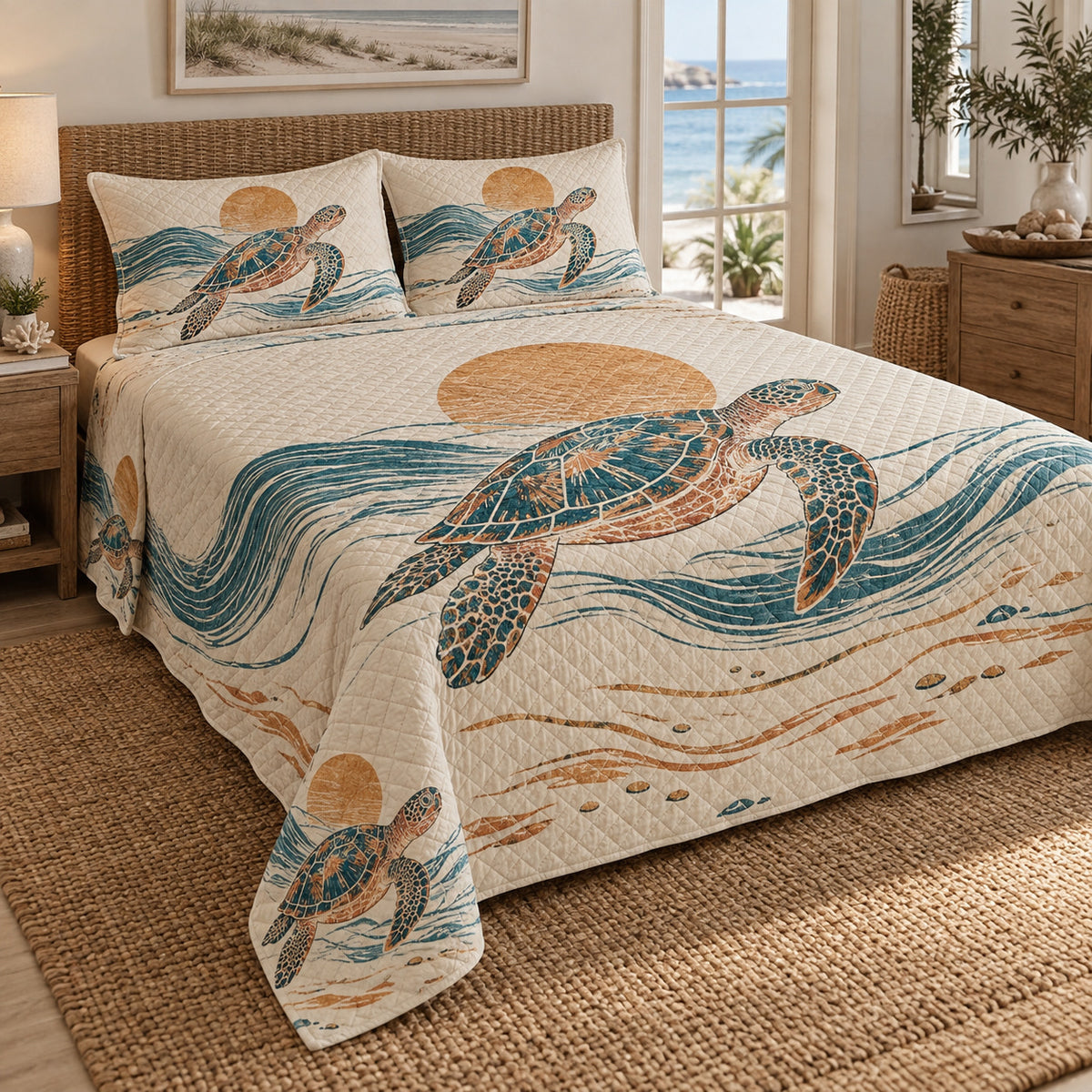 Sunline Sea Turtle Quilt Set right angle