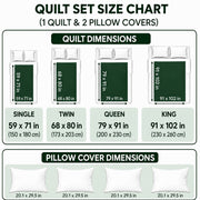 Quilt set size chart